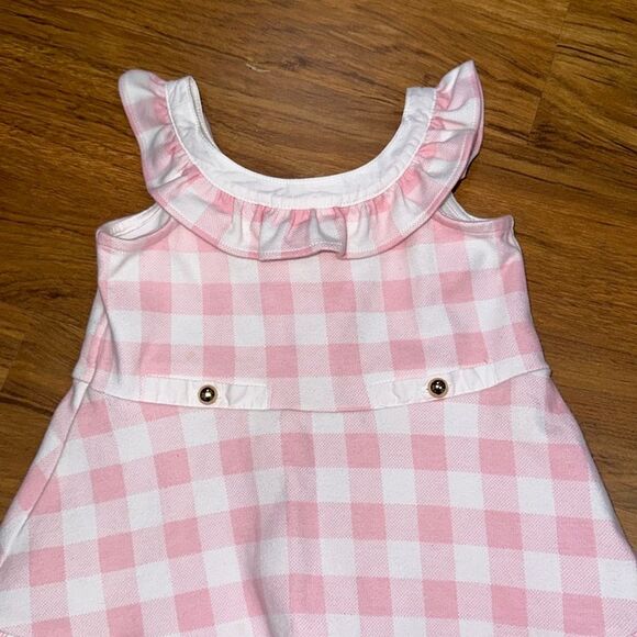 Janie and Jack Pink/White Gingham Ruffle Ponte Dress Sz 18-24 Months - Picture 3 of 9